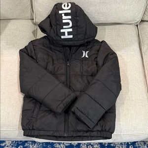Hurley Black Quilted Jacket with Logo